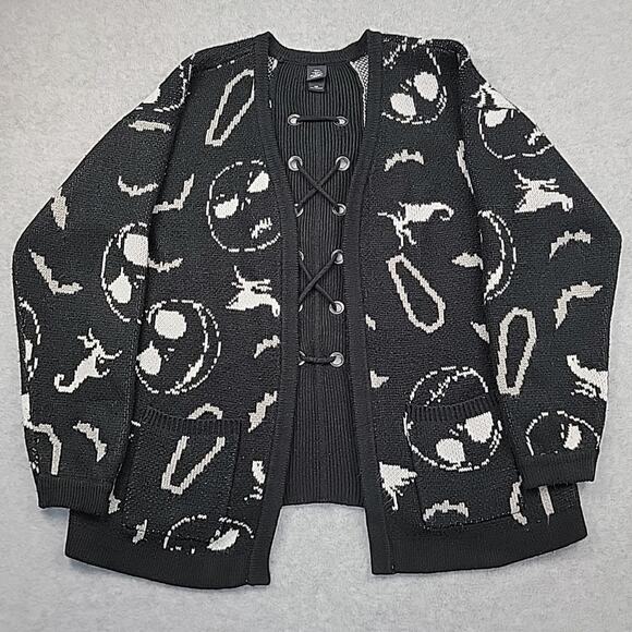 Hot Topic Nightmare Before Christmas Cardigan Sweater w/ Pockets Womens Size M - Picture 1 of 13